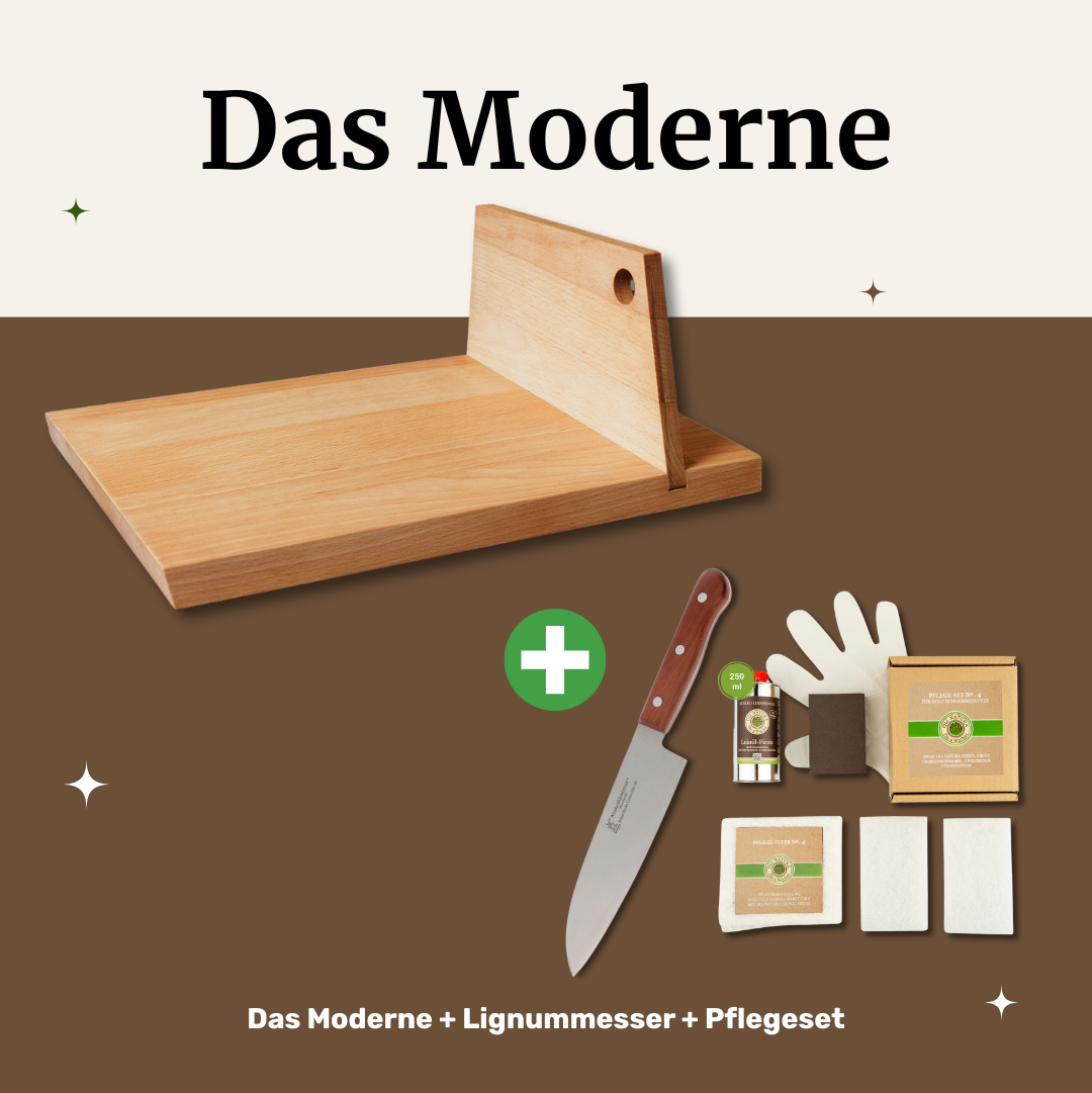 Profi-Bundle De Luxe: Mühlenbrett + Lignummesser + Pflegeset