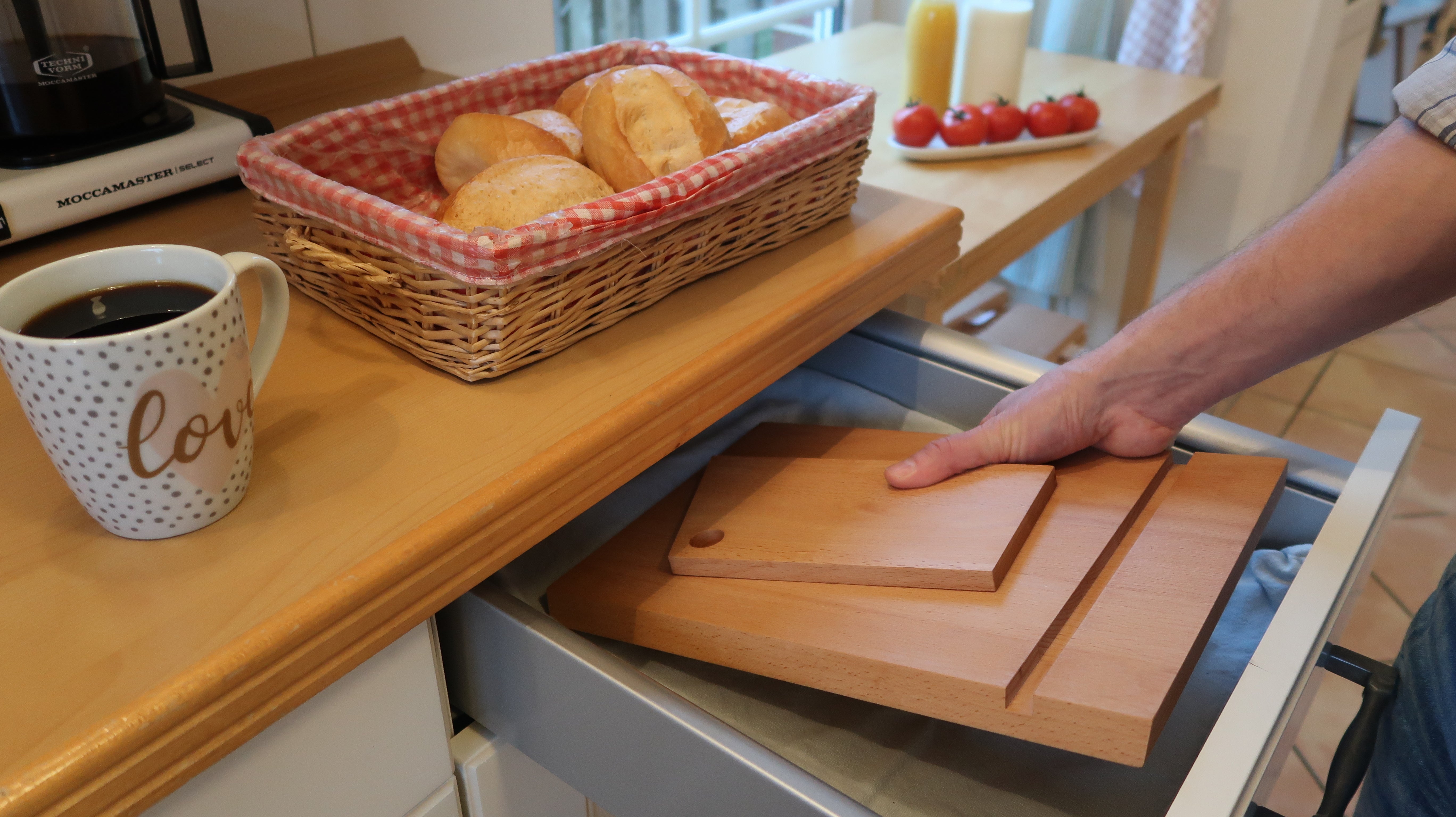 Schneidebrett Küche Holz Buche Mühlenbrett