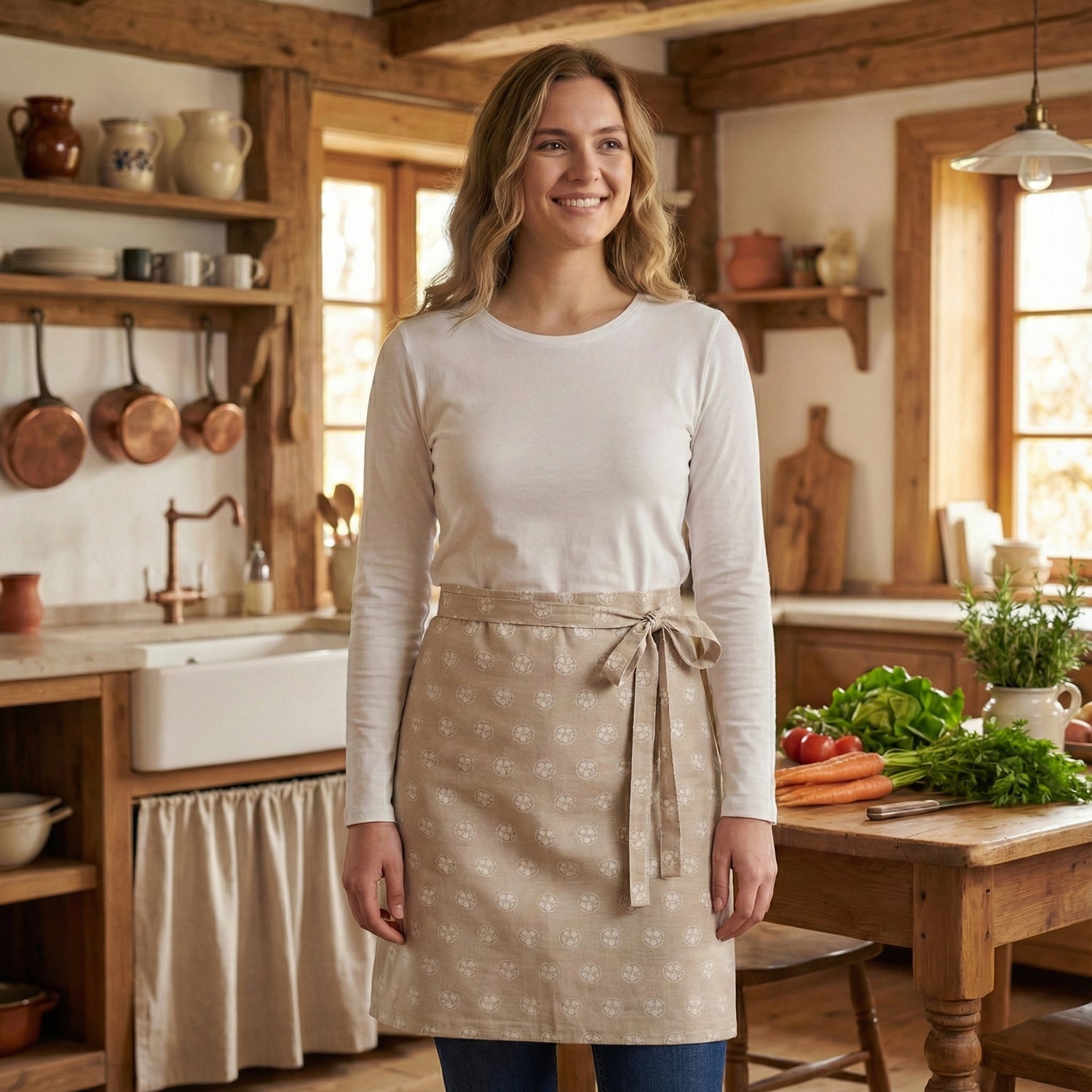 Traditionelle Schürze aus Halbleinen