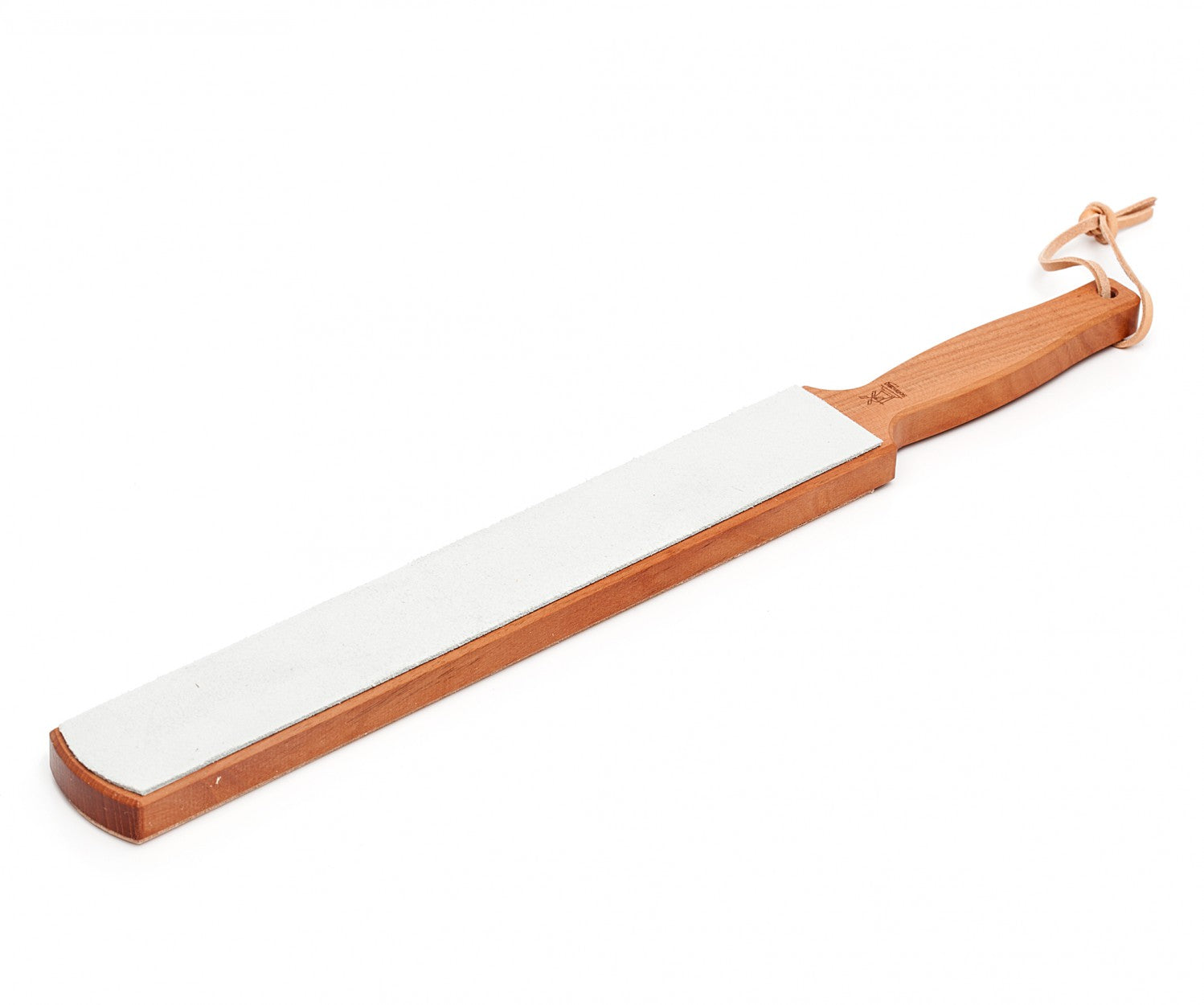 Windmill-shaped polishing strap, cherry wood, oiled.