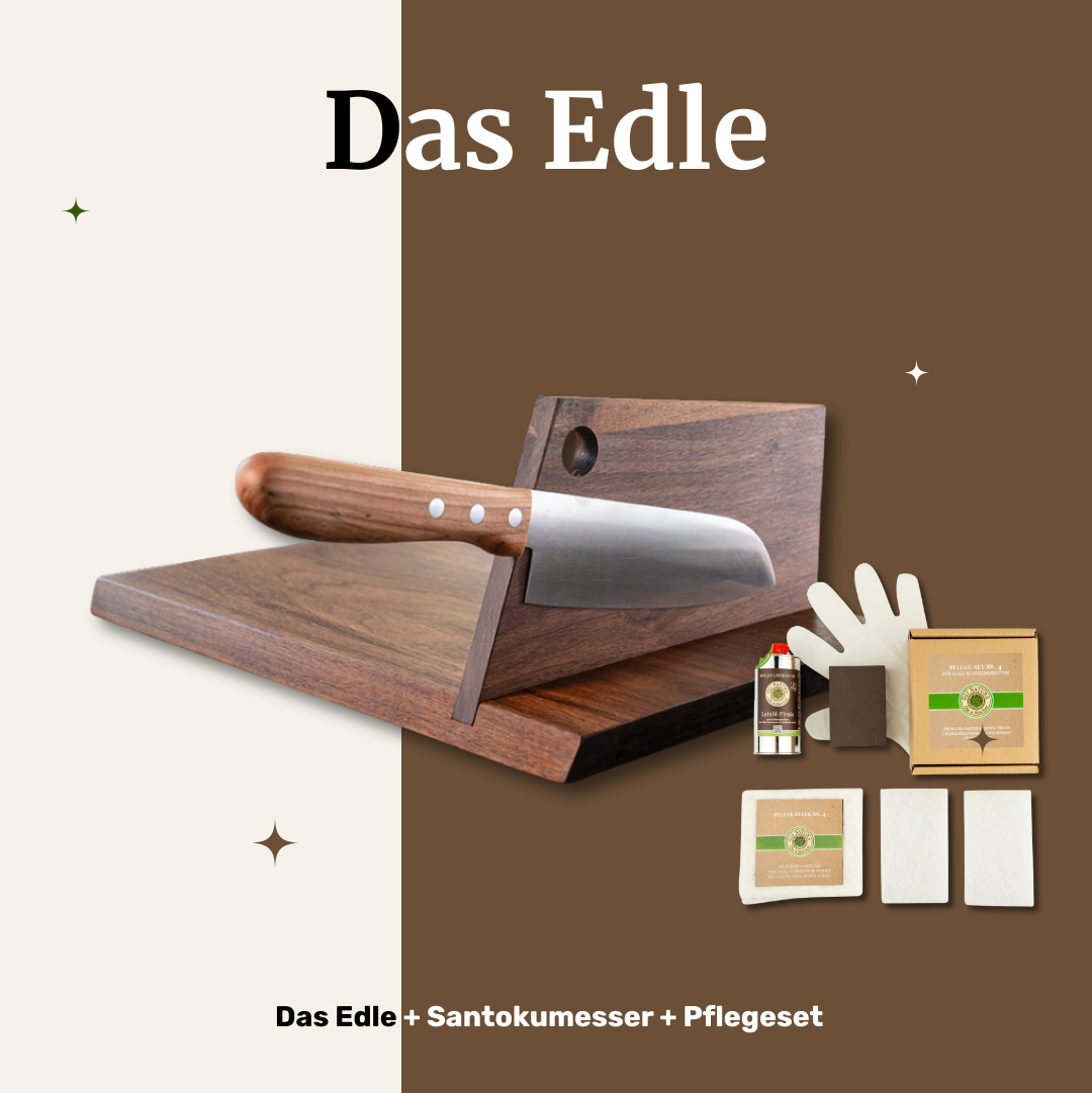 Mühlenbrett + Santokumesser + Pflegeset