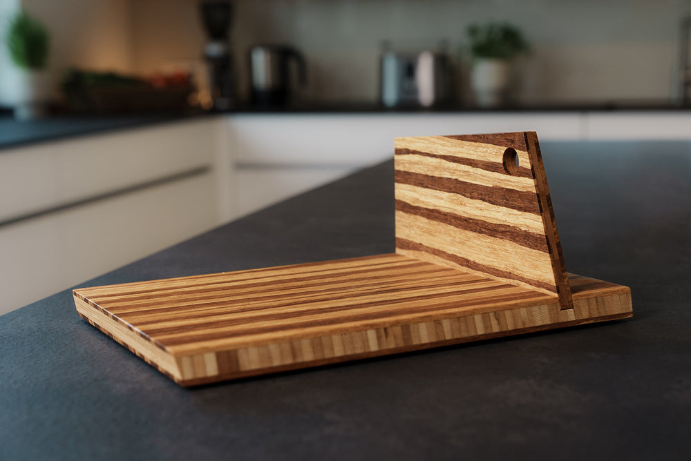 Schneidebrett Küche Holz Bambus Tigerbambus Mühlenbrett Design Muster robust hart