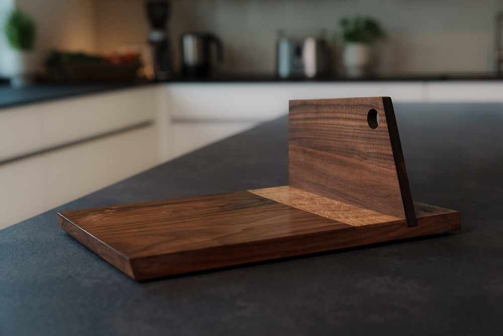 Schneidebrett Küche Holz Walnuss Eiche Mühlenbrett Design Muster robust hart